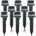 thumbnail image 1 of 8 Pack Solar Powered Mole Repellent, Ultrasonic Outdoor Pest Repeller for Lawns & Gardens - Waterproof, Chipmunk, Vole, Gopher, Groundhog, Snake Deterrent, 1 of 8
