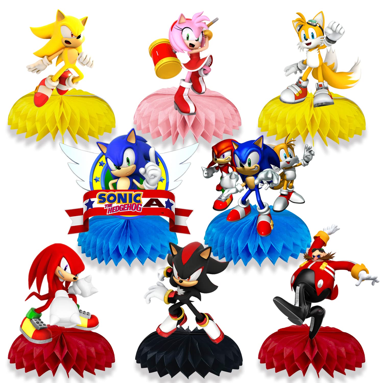 8 Pack Sonic birthday party supplies,Sonic Party Supplies,Sonic Party