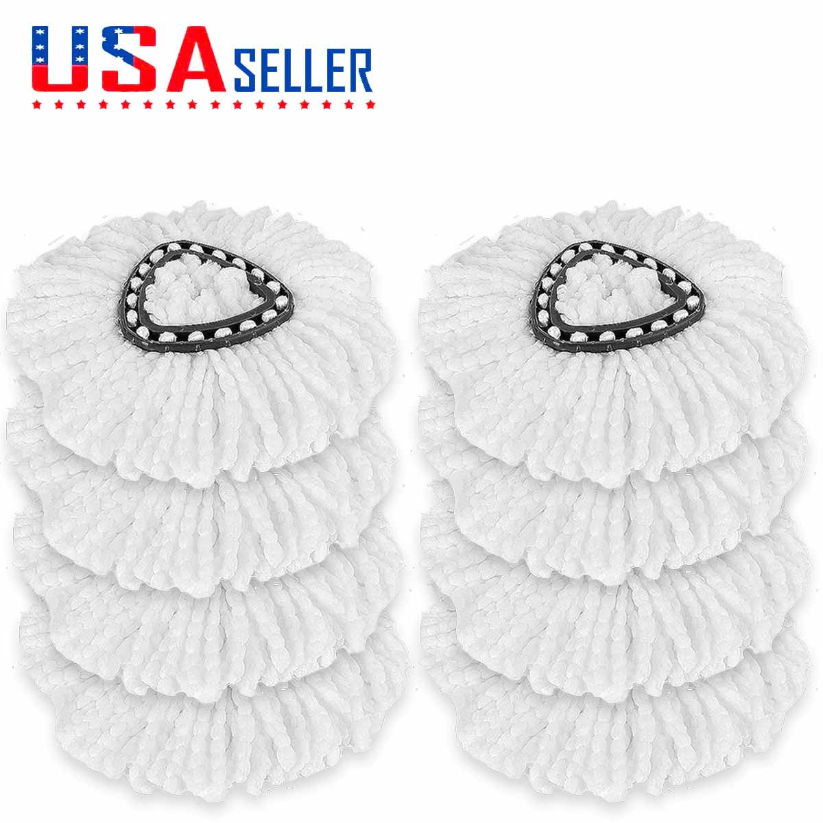 8 Pack Spin Mop Replacement Heads for EasyWring, Washable and 100