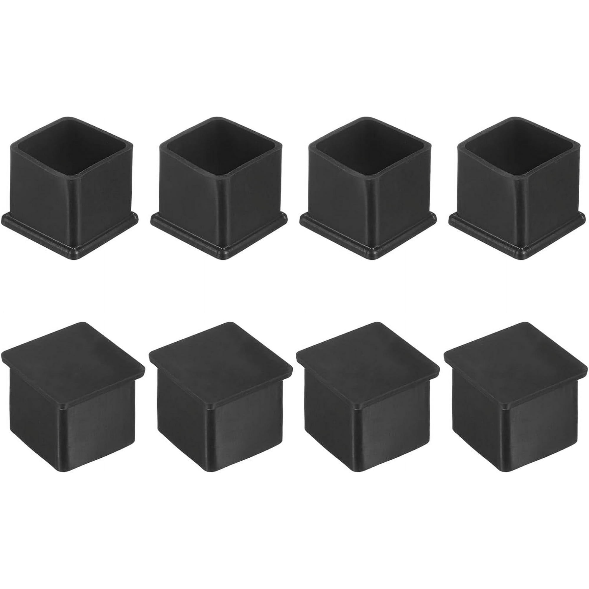 8 Pack Square Chair Leg Caps 1.25 Inch 32mm PVC Floor Protectors ...