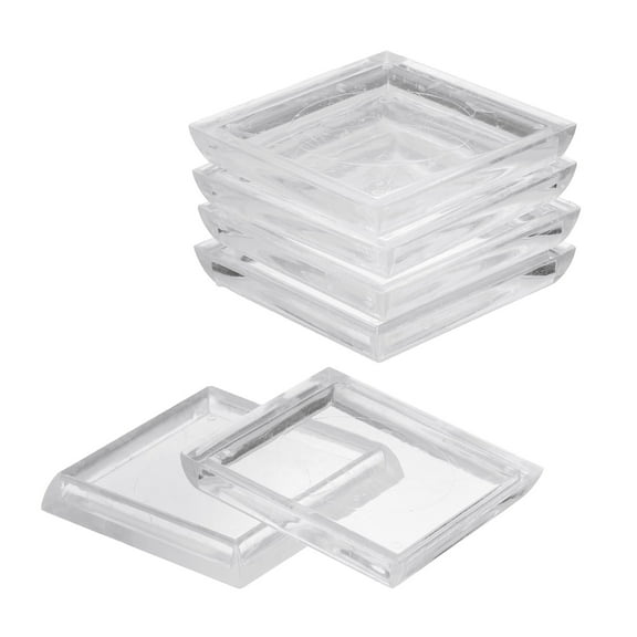 8 Pack Square Furniture Caster Cups, 1-7/8" Plastic Furniture Pads