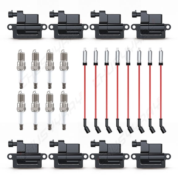 8 Pack Square Ignition Coil & Spark Plug Wire For 2003-2007 Hummer H2