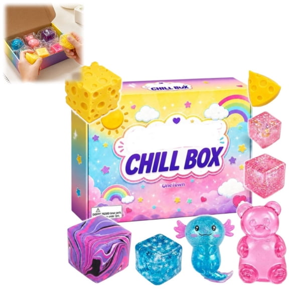 8 Pack Squishies Toys Set with Gift Box, Slow Rising Soft Squishy Sensory Fidget Toys, Cute Animal & Cheese Shape Stress Relief Squeeze Toys, Party Favor & Holiday Gift for Kids Adults