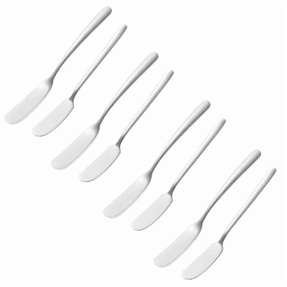 8 Pack Stainless Steel Butter Knife Set, 4 Standard and 4 Thickened Kitchen Butter Knives Spreaders, Butter Spreader Knife for Cutting and Spreading Cream Cheese, Butter and Jam Spread on Bread