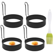 8 Pack Stainless Steel Non-Stick Egg Rings, Round Egg Cooker with Metal Handle for Frying Eggs Pancake Breakfast