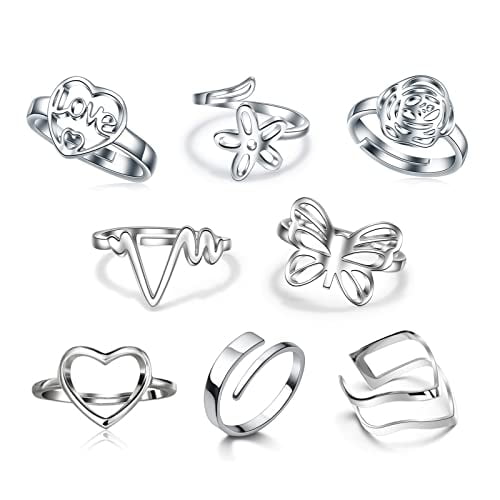 Paquete de anillos de acero inoxidable para mujer Peru Ubuy