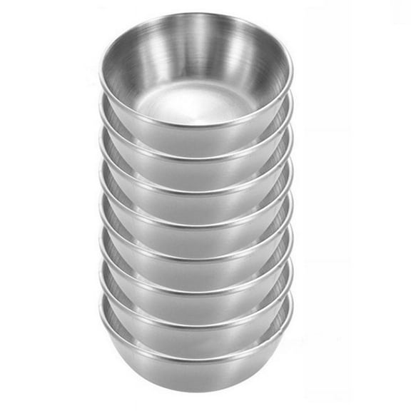 8 Pack Stainless Steel Soy Sauce Dishes,Dipping Bowls, Mini Prep Bowls Pinch Bowls, Individual Saucers Bowl