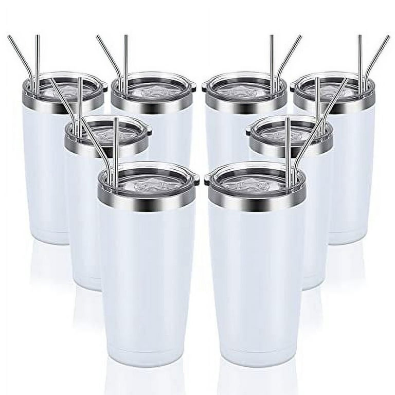 8 Pack Stainless Steel Travel Tumbler, 20 Oz Insulated Tumblers