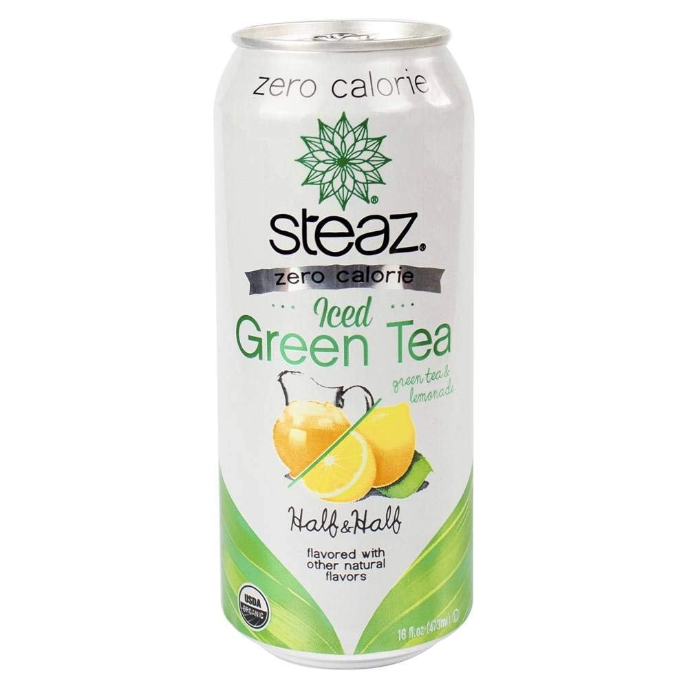8 Pack Steaz Zero Calorie Iced Green Tea Half and Half Green Tea