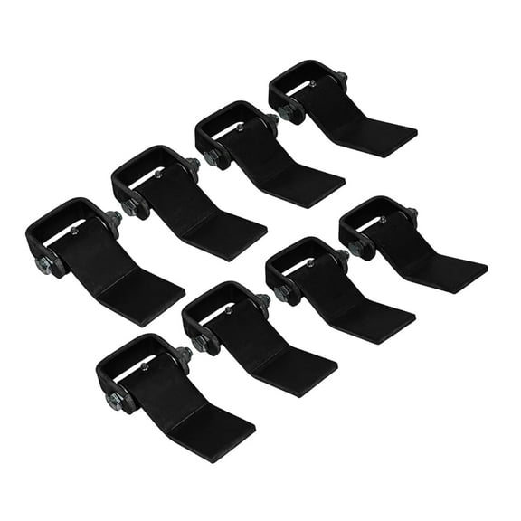 8 Pack Steel Dump Trailer Hinges - Strap Style Long Leaf, Black Heavy Duty Weld On Greaseable Dump Trailer Door Gate Hinge - Allows Smooth Inward & Outward Door Opening