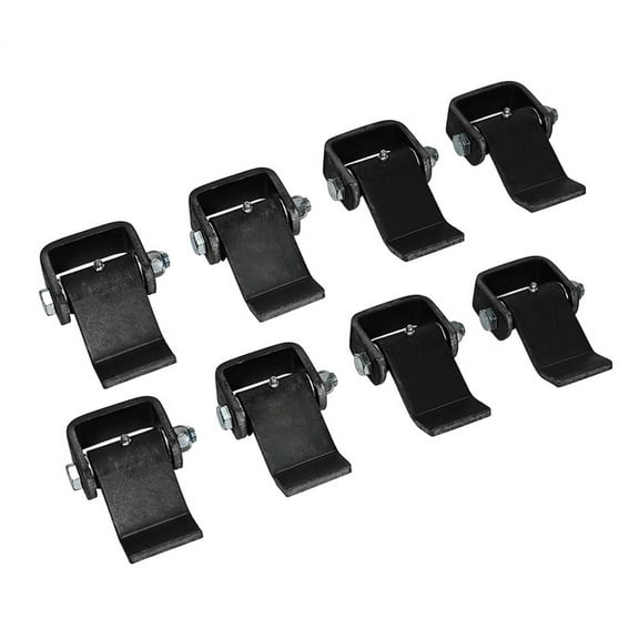 8 Pack Steel Dump Trailer Hinges - Strap Style Short Leaf, Black Heavy Duty Weld On Greaseable Dump Trailer Door Gate Hinge - Allows Smooth Inward & Outward Door Opening