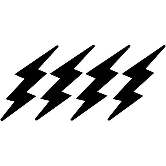 8 Pack - StickerDad Lightning Bolts Pack of 4 for Helmet, Windows, Walls, Bumpers, Laptop, Lockers (BLACK, 3 Inches)