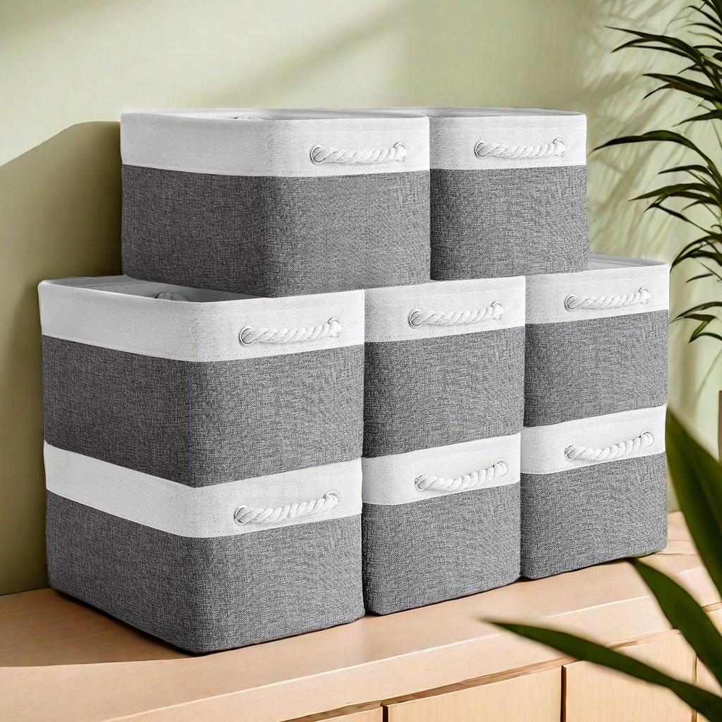 8 Pack Storage Basket Bins, Storage Basket with Handle, Storage Baskets ...