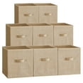 thumbnail image 1 of 8 Pack Storage Cubes 11-Inch Non-Woven Fabric Bins with Double Handles Closet Organizers for Shelves Sand Beige, 1 of 6