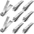 thumbnail image 1 of 8-Pack Straight Edge Nail Clippers, Stainless Steel Nail Clippers, Large Bulk Nail Clipper Set for Thick Toe Nails, Portable Travel Fingernail Toenail Clippers for Men Women Adults Seniors, 1 of 7