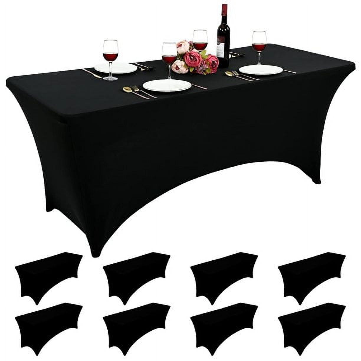Utopia Kitchen Spandex Tablecloth 1 Pack [6FT, Black] Tight, Fitted,  Washable and Wrinkle Resistant Stretch Rectangular Patio Table Cover for  Event