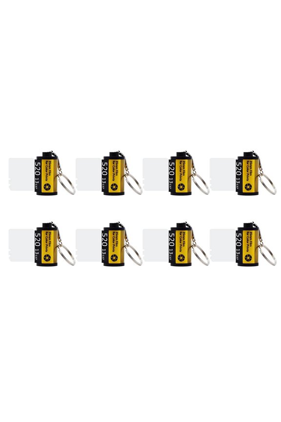 8 Pack Sublimation Memory Film Roll Keychain, Double Sided Sublimation Blank Camera Film Roll Canister Keychain