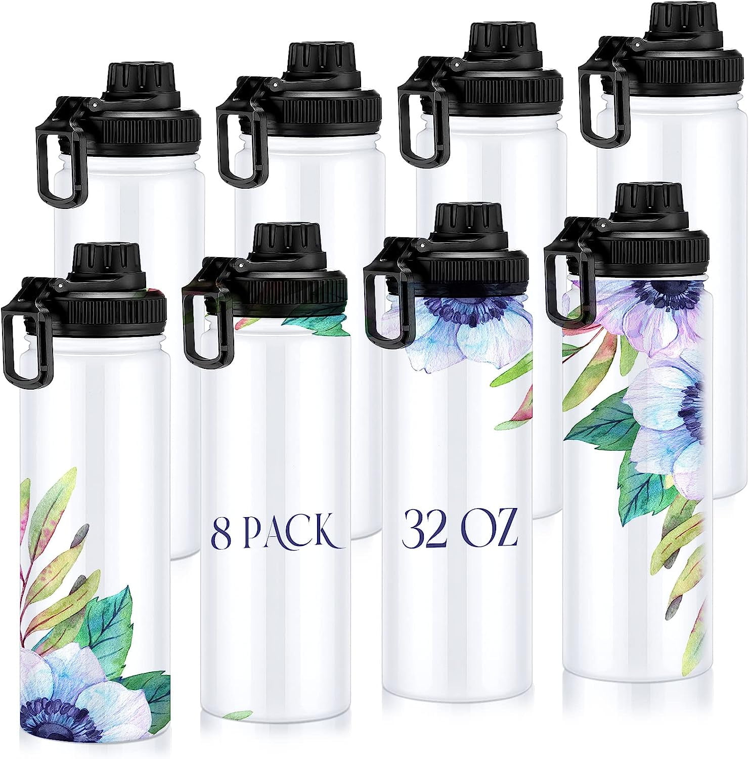 8 Pack Sublimation Sports Water Bottle Stainless Steel Vacuum Flask