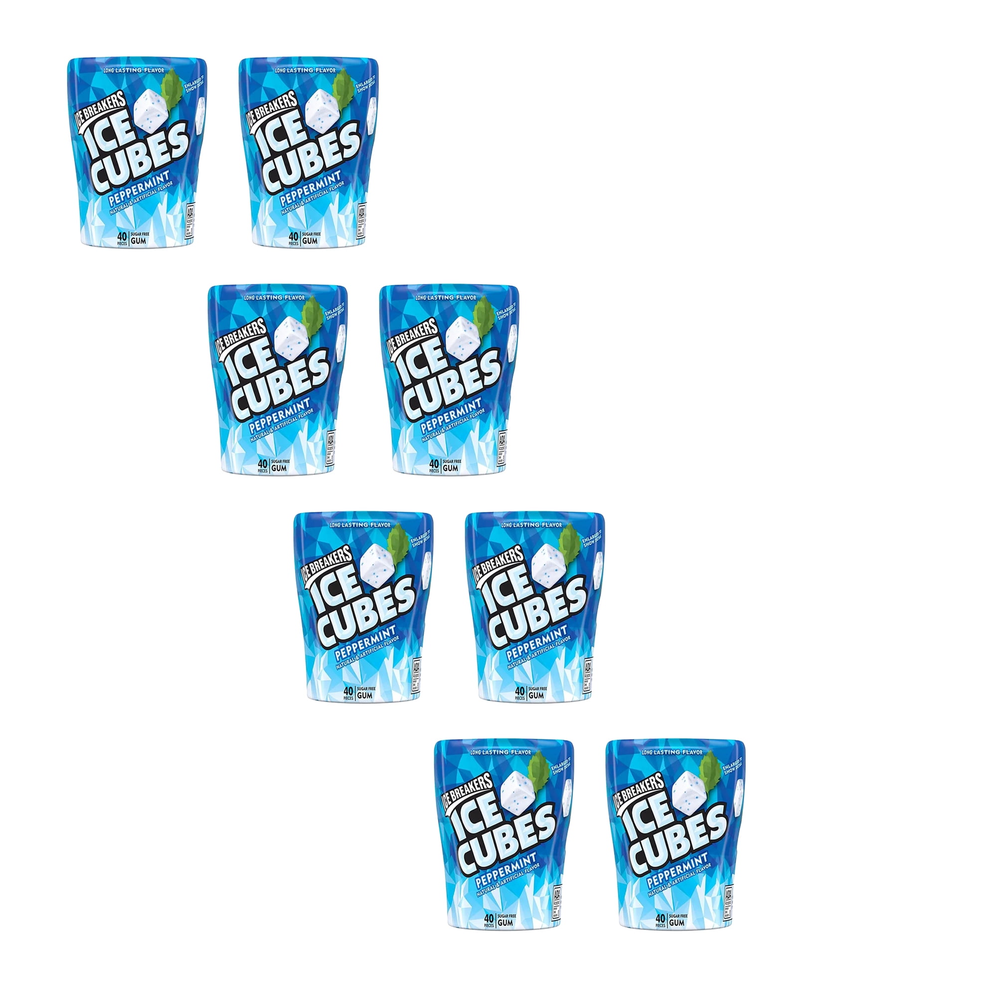 8 Pack Sugar-Free Chewing Gum | Multipack Ice Cubes Peppermint Gum - 40 ...