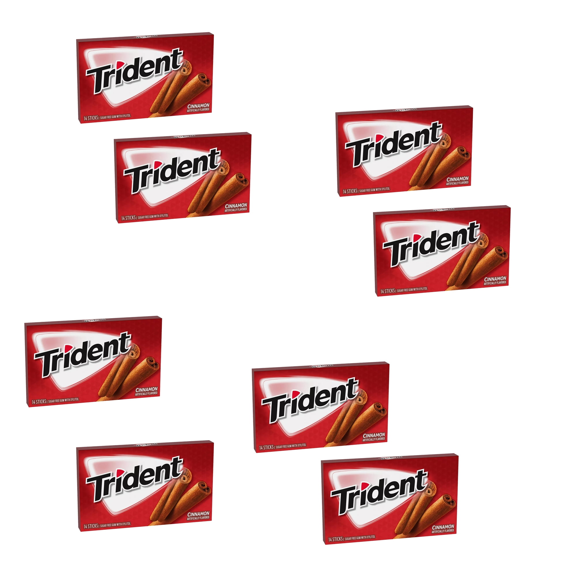 8 Pack SugarFree Chewing Gum Trident Cinnamon Flavour Gum 14
