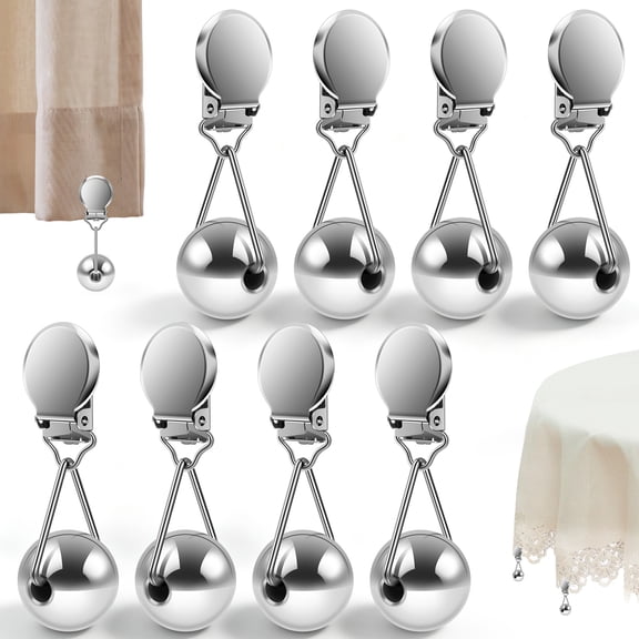 8 Pack Tablecloth Weights with Metal Tablecloth Clips,Heavy Duty & Windproof, for Outdoor Dinning, Garden, Party Picnic Table Covers