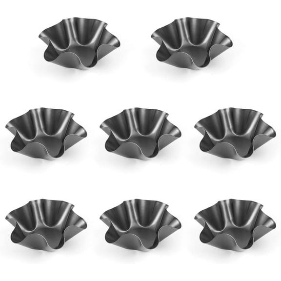 8-Pack Taco Shell Bowl, 6.5 Inch Tortilla Pan, Non-Stick Fluted Tart Mold, Salad Shell Bowl Maker for Home Baking, Salads
