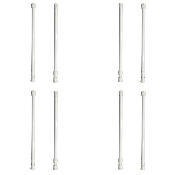 8 Pack Tension Rod,Extendable Curtain Poles,30-50cm Extendable Hanging Bar,No Drill Spring Net Voile Curtain Tension Pole Adjustable Telescopic Rods Extendable for Kitchen