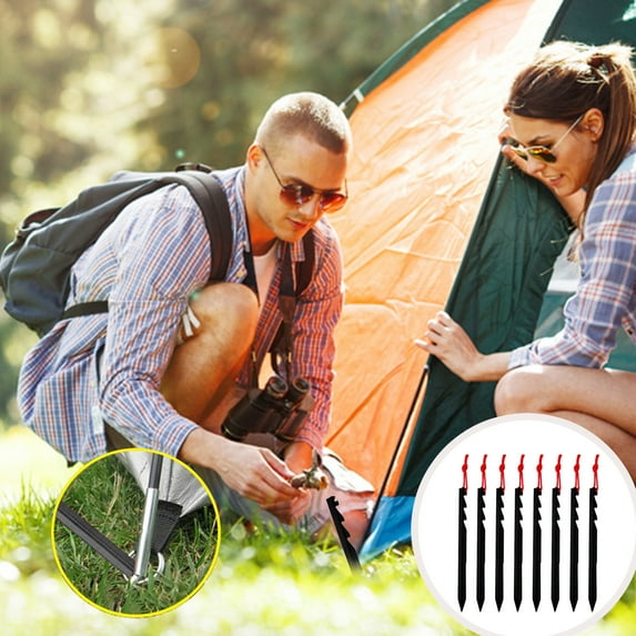 8 Pack Tent Stakes Heavy Duty Metal Tent Pegs for Camping Steel Tent Stakes,Available in Rocky Place Dessert Snowfield and Grassland