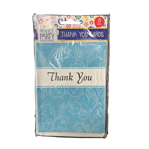 8 Pack Thank You Cards, Envelopes, Assorted Designs for Parties, Events, Special Occasions, Perfect for Expressing Gratitude with Style, Includes Mixed Designs, Matching Envelopes, Light Blue