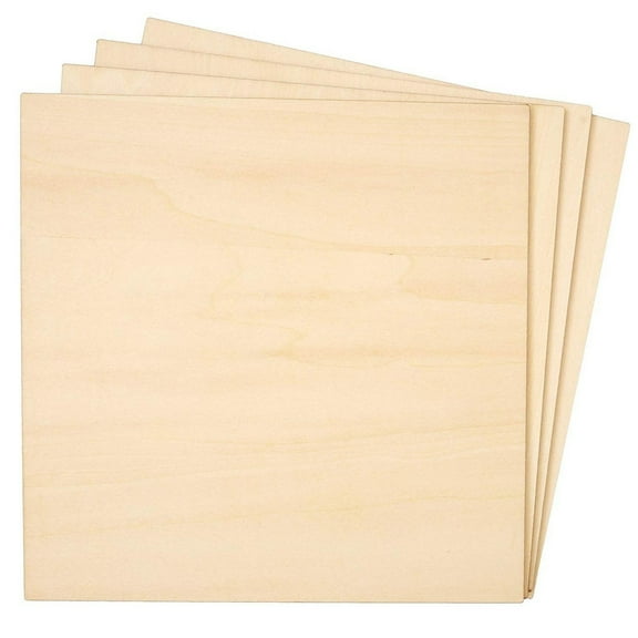 Bright Creations Thin 8x8 Wood Squares for DIY Crafts, Unfinished 1/4 Inch Basswood Plywood for Laser Cutting, Wood Burning - Pack of 8 Basswood Sheet