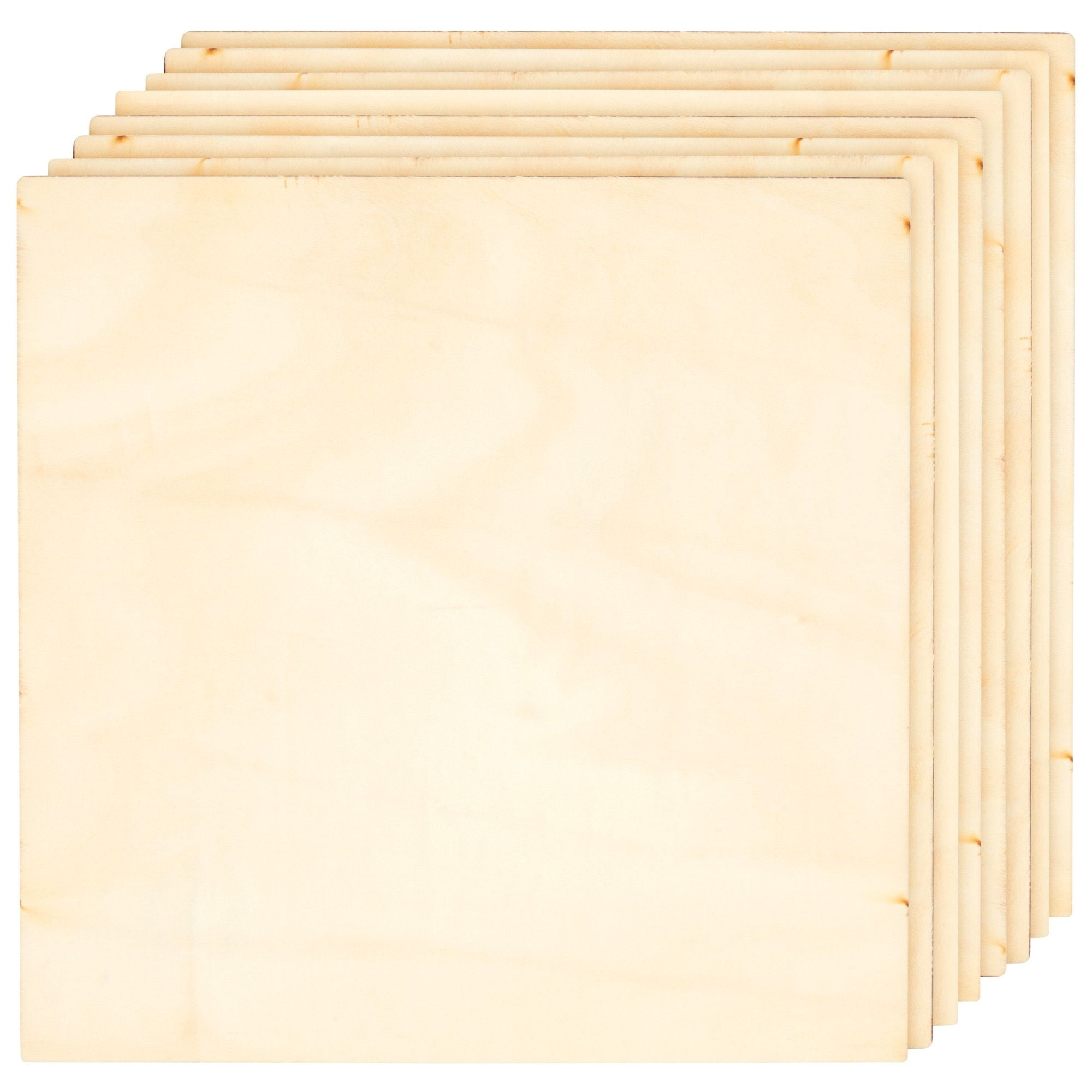 8 Pack Thin 8x8 Wood Squares for DIY Crafts, Unfinished 1/8 Inch Basswood  Plywood for Laser Cutting, Wood Burning