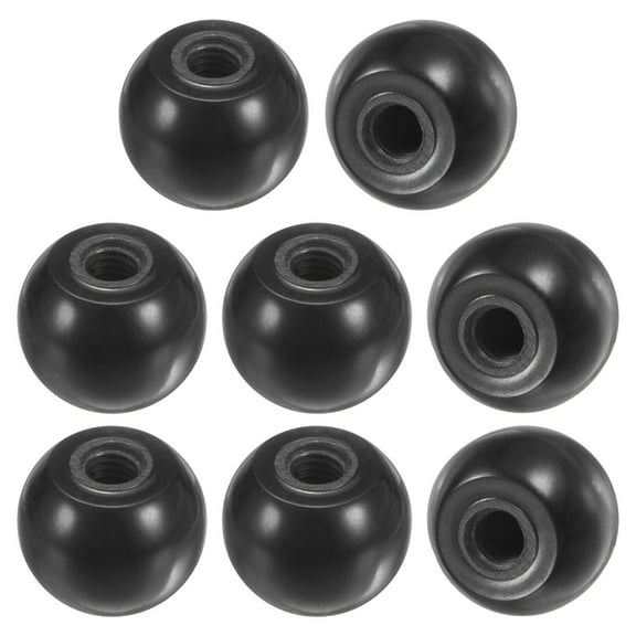 8-Pack Threaded Ball Knobs, M5 Female Thread 16mm Dia. Thermoset Phenolic Lever Handle [Black]