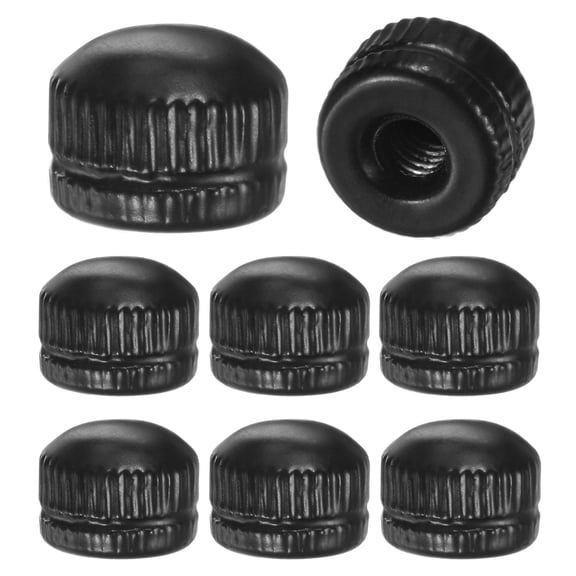 Uxcell 8 pack Threaded Cap Nuts, M4x11mm Screw Caps for Light Fixture, Female Knurled Knob Nut for Ceiling Light Cover Replacement Matt Black