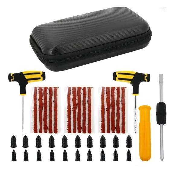 8-Pack Tire Repair Kit, Tubeless Flat Tire Plug Tool Set with T-Handle Tools and Rubber Strings for Car, Motorcycle, ATV, UTV and Tractor