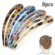 8 Pack Tortoise Shell Hair Pins, 4.6 Inch Large French Hair Sticks for Buns, Suitable for Thin and Thick Hair