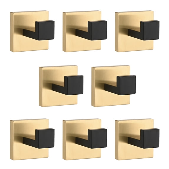 8 Pack Towel Hooks Wall Mounted, Stainless Steel Robe Hook for Bathroom, Bedroom, Kitchen - Modern Design, Space Saving, Easy Installation