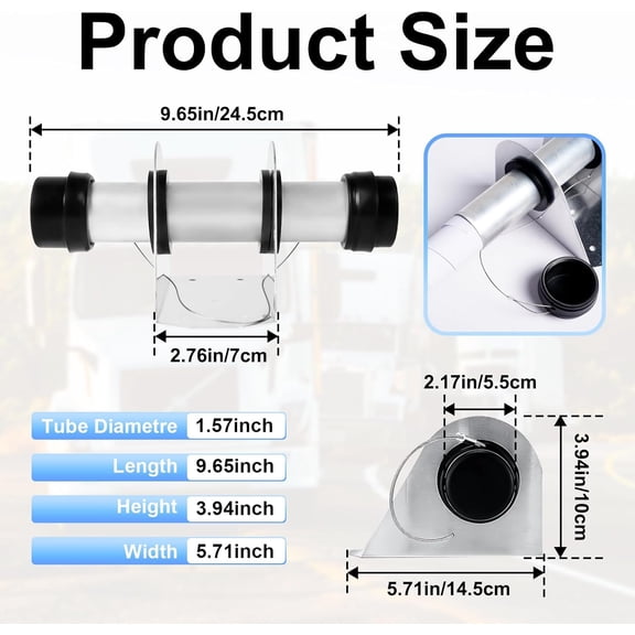 8 Pack Trailer Document Holder Registration Card Box with End Caps Waterproof Aluminum 1-5/8" x 9-7/16" Tube Style for Truck and Trailer