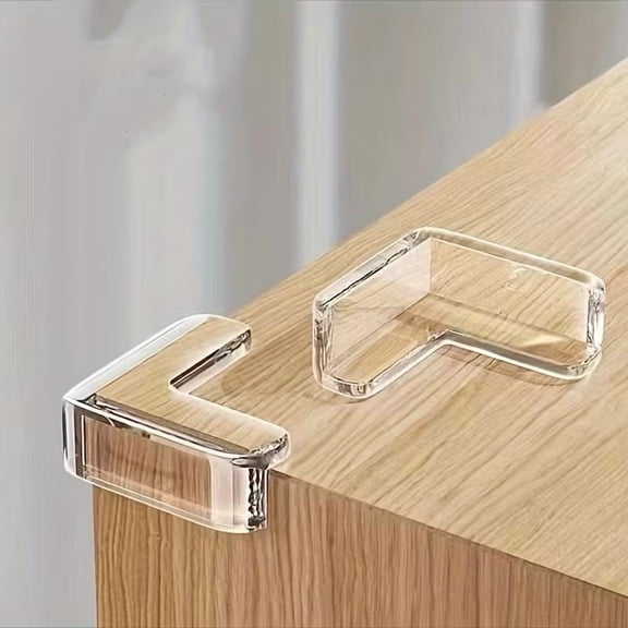 8 Pack Transparent Soft Corner Protectors for Glass Desktops, Cabinets, and Furniture - Right-Angle Edge Safety Stickers, Clear PVC Bumper Guards for Sharp Corners