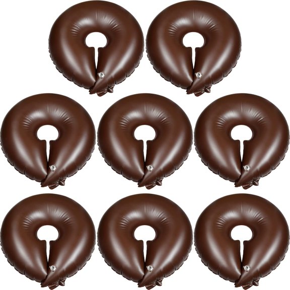 8 Pack Tree Watering Ring Tree Bag PVC Drip Irrigation Water Pouch Round Watering Bags Automatic Drip System Planting Gardening Trees Shrubs, Brown (10 Gallon)