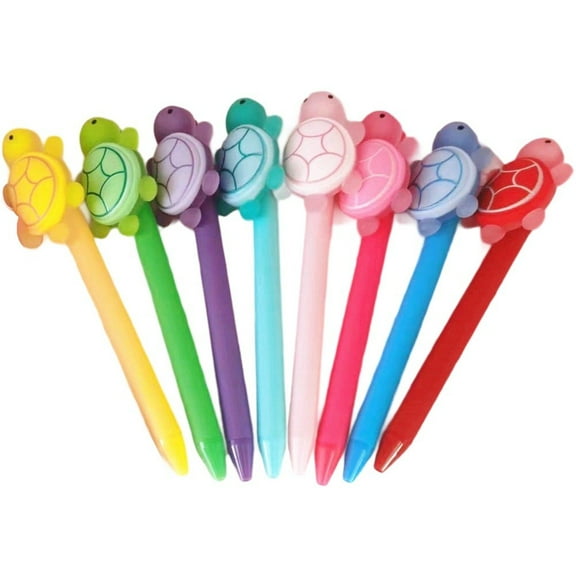 8-Pack Turtle Gel Ink Pens, Cartoon Animal Ballpoint Pens with Black Ink for Office, Exams, and Daily Writing