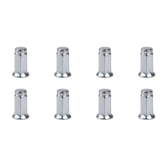 (8 Pack) Tusk Flat Base Lug Nut 10mm x 1.25mm Thread Pitch w/14mm Head Chrome For Kymco UXV 500i 2012-2015