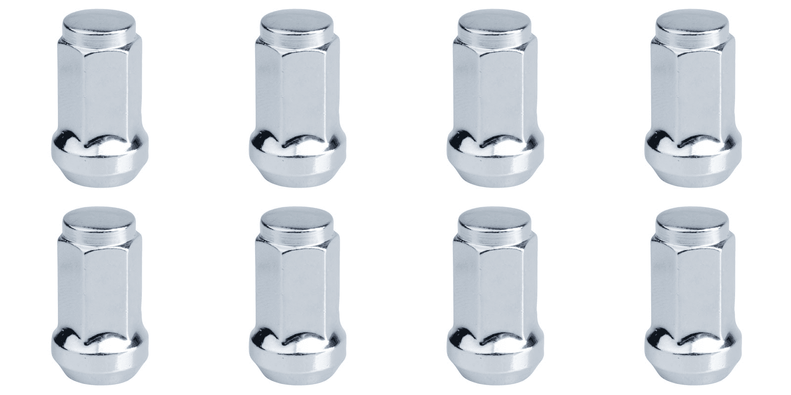 (8 Pack) Tusk Tapered Lug Nut 12mm x 1.25mm Thread Pitch Chrome For