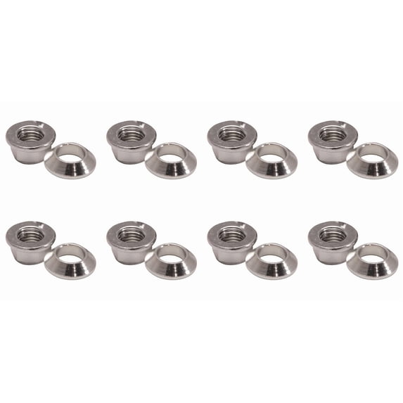 (8 Pack) Tusk Universal Chrome Flange/Tapered Locking Lug Nut 10mm x 1.25mm Thread Pitch For HONDA Rancher 420 2x4 2007-2022