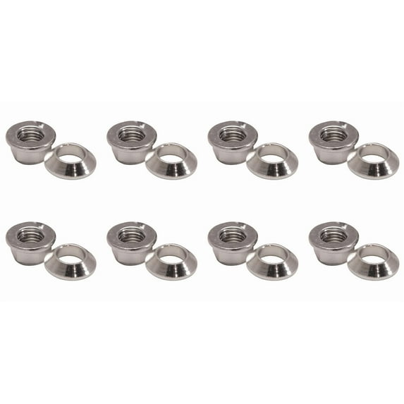 (8 Pack) Tusk Universal Chrome Flange/Tapered Locking Lug Nut 10mm x 1.25mm Thread Pitch For YAMAHA GRIZZLY 600 4x4 1998-2001