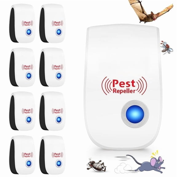 8 Pack Ultrasonic Pest Repeller Plug in New 2026 Pest Repellent, Power Saving, Home Indoor and Outdoor Use, Pest Reject Rat Repellent, Mice Repellent, Mosquitos, Roachs, Spiders, Bed Bugs, Fleas