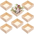 thumbnail image 1 of 8 Pack Unfinished Wooden Box, 6 x 6 Inch Square Rustic Wooden Box Storage Organizer Boxes Small Wood Boxes for Crafts, Centerpiece, Home Decor, Storage, Collectibles, Succulent, Drawer, 1 of 8