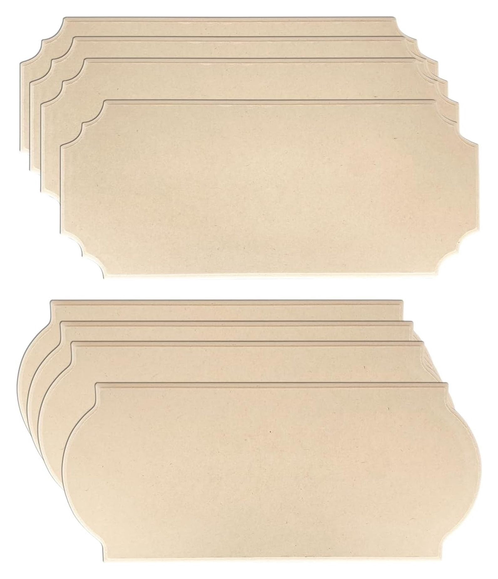 Store Sign Flashcard 8 Pack Unfinished Wooden Plaques 6x14 Inch 0.25 Inch Thick Beveled Wood ...