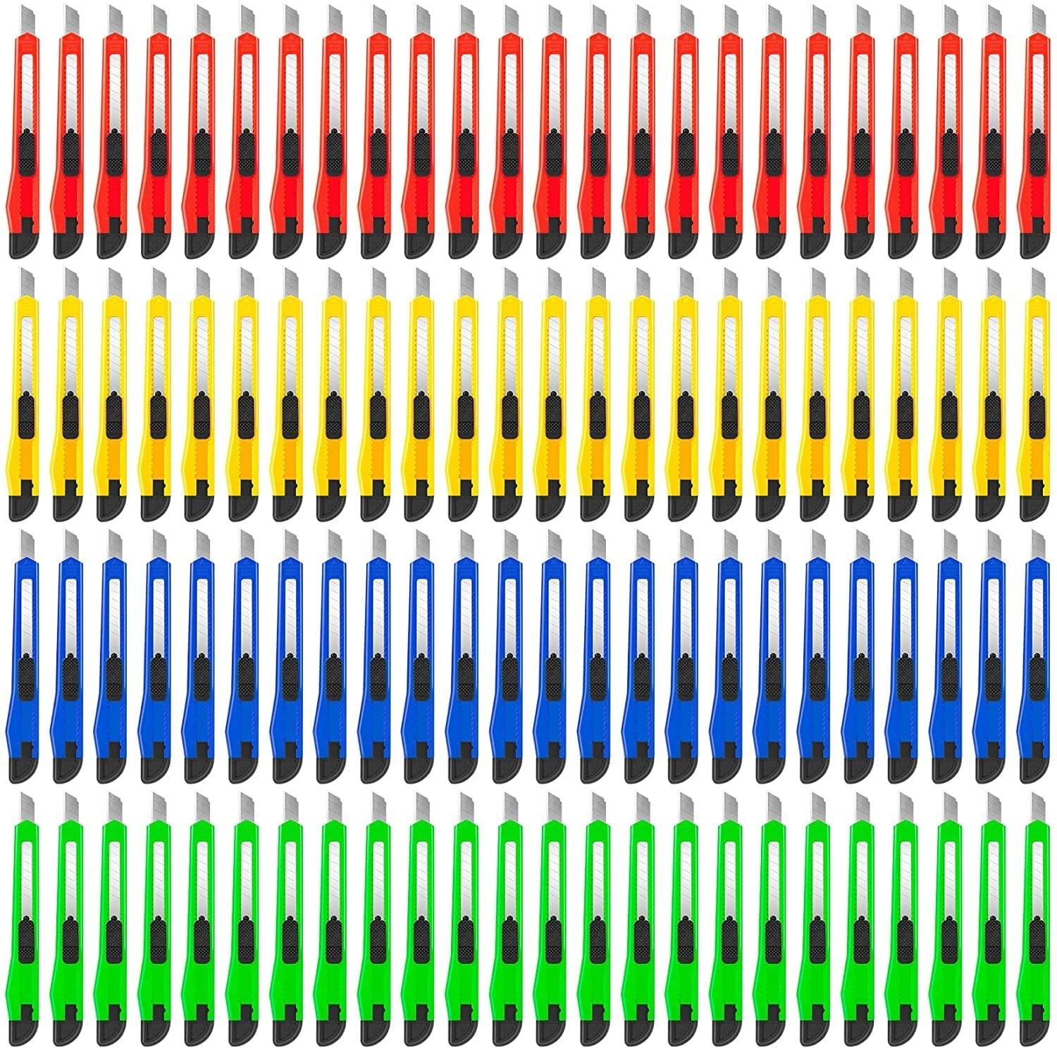 8 Pack Utility Knife Box Cutters (9mm Wide Blade Cutter 4 Colors) Box ...