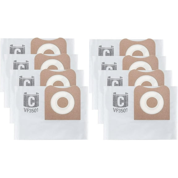 8 Pack VF3501 Filter Bags, Compatible with Ridgid 3 to 4.5 Gallon Dust Bags/ Dry Vac Bags, Fine Dust Bags Part# RIDGID VF3501 / WORKSHOP WS32045F.