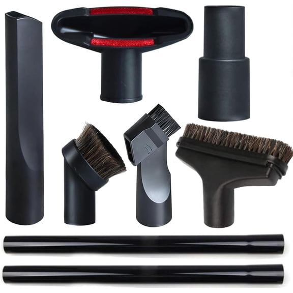 8 Pack Vacuum Attachments for Shop Vac Accessories 1 1/4" - 2 Vacuum Extension Wand, 1 1/4 inch (32 mm) & 1 3/8 inch (35 mm) Vacuum Hose Adapter, 1 1/4 inch Vacuum Cleaner Accessories Brush Kit